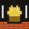 A yellow tank on a brick floor